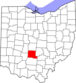 Map of Ohio highlighting Pickaway County